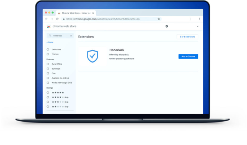 Honorlock on laptop