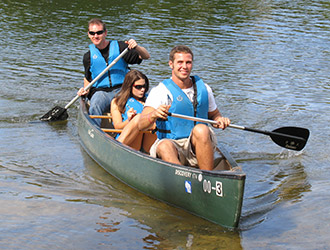 Canoe on Lake Joanis in Schmeeckle