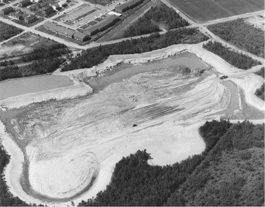 Aerial view of Lake Joanis under construction