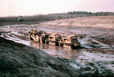 Lake Joanis being excavated, 1975