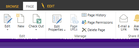 page editing menu not in editing mode