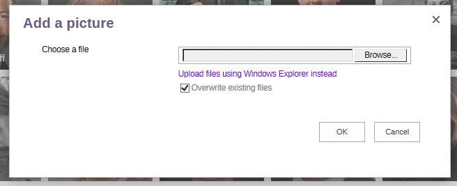 upload box with overwrite image checked