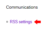 RSS settings link