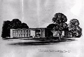Architect's New Library Rendering 1954