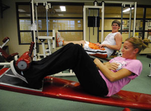 Students working out in the Fitness Center