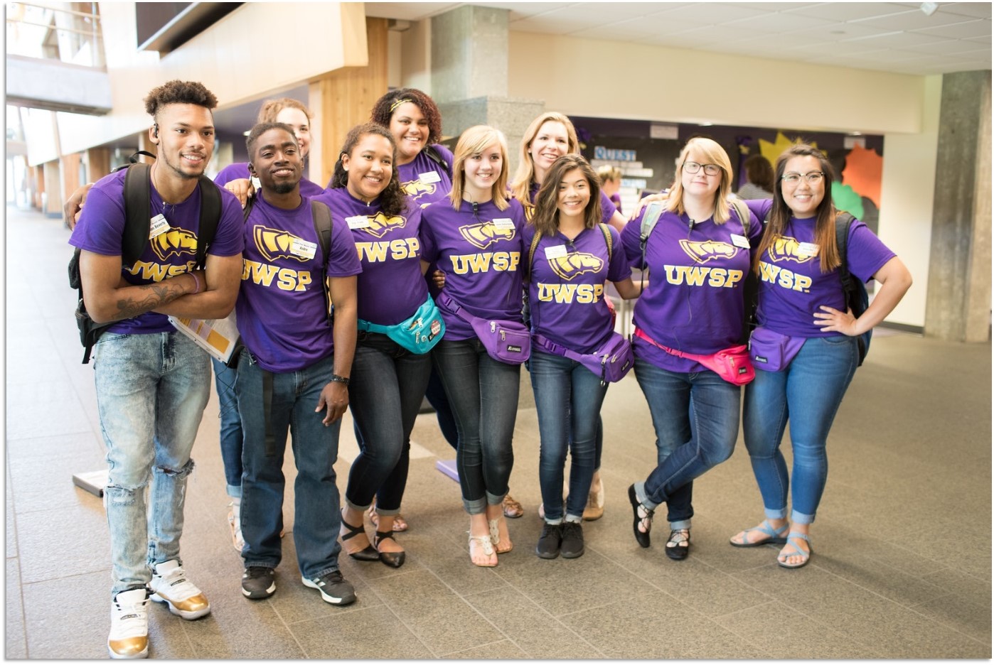 UWSP students in T-shirts