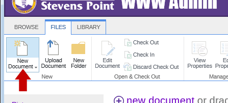 new document button