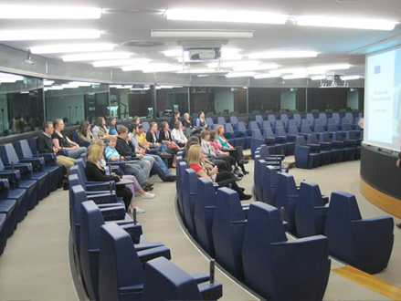 UWSP Students attenda  briefing at the European Union Parliament, Strasbourg